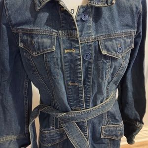 Large blue denim jacket, coat. 43 in